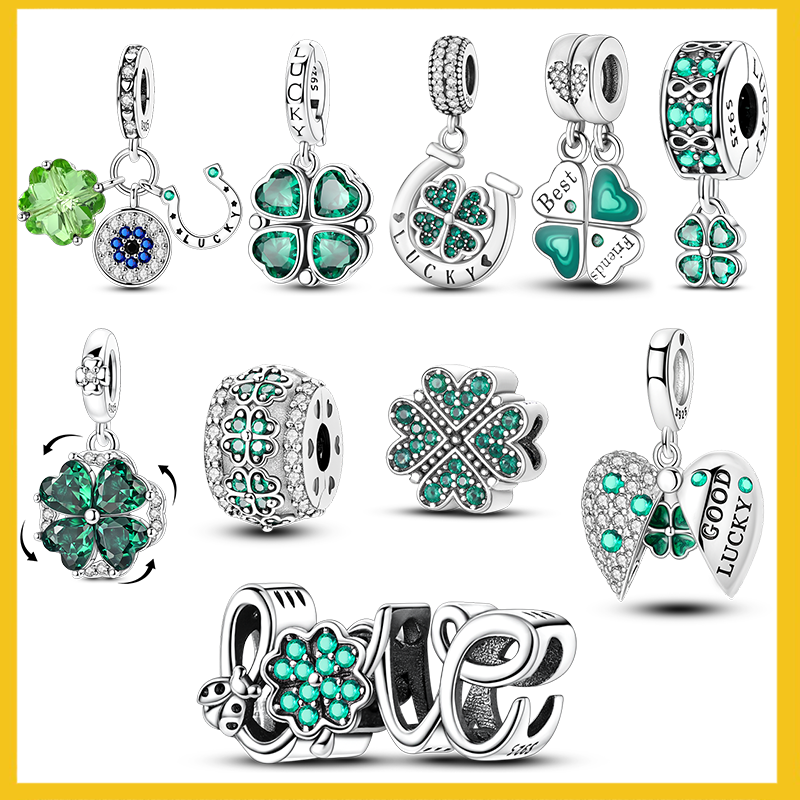 925 Sterling Silver Green Char - огляд і ціна Red Clover Flower