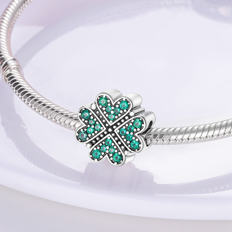 925 Sterling Silver Green Char - огляд і ціна Red Clover Flower